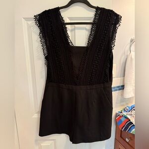 Never Worn. Black semi formal romper. Lace detail through out.